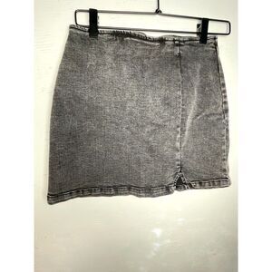 Wild Fable Black Womens Notch Front Denim Mini Skirt Size 6